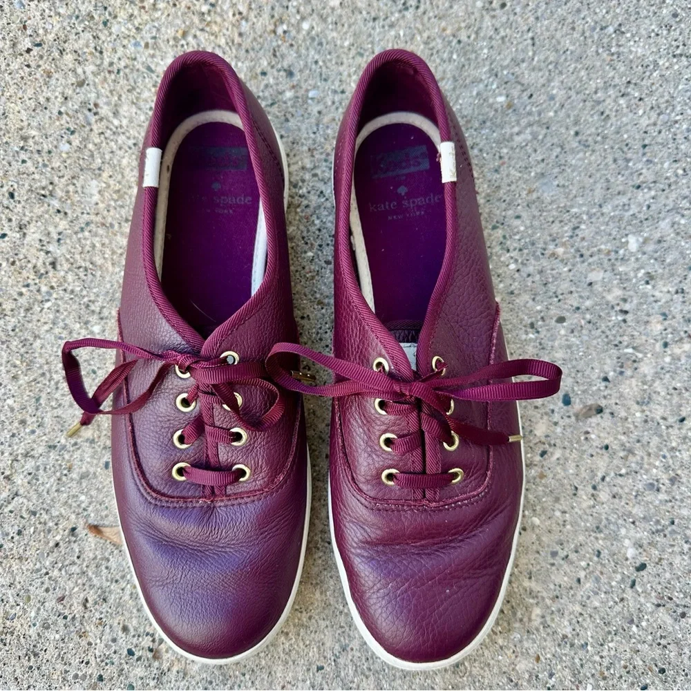Kate Spade X Keds Purple Leather Lace-Up Women’s Sneaker, 7.5